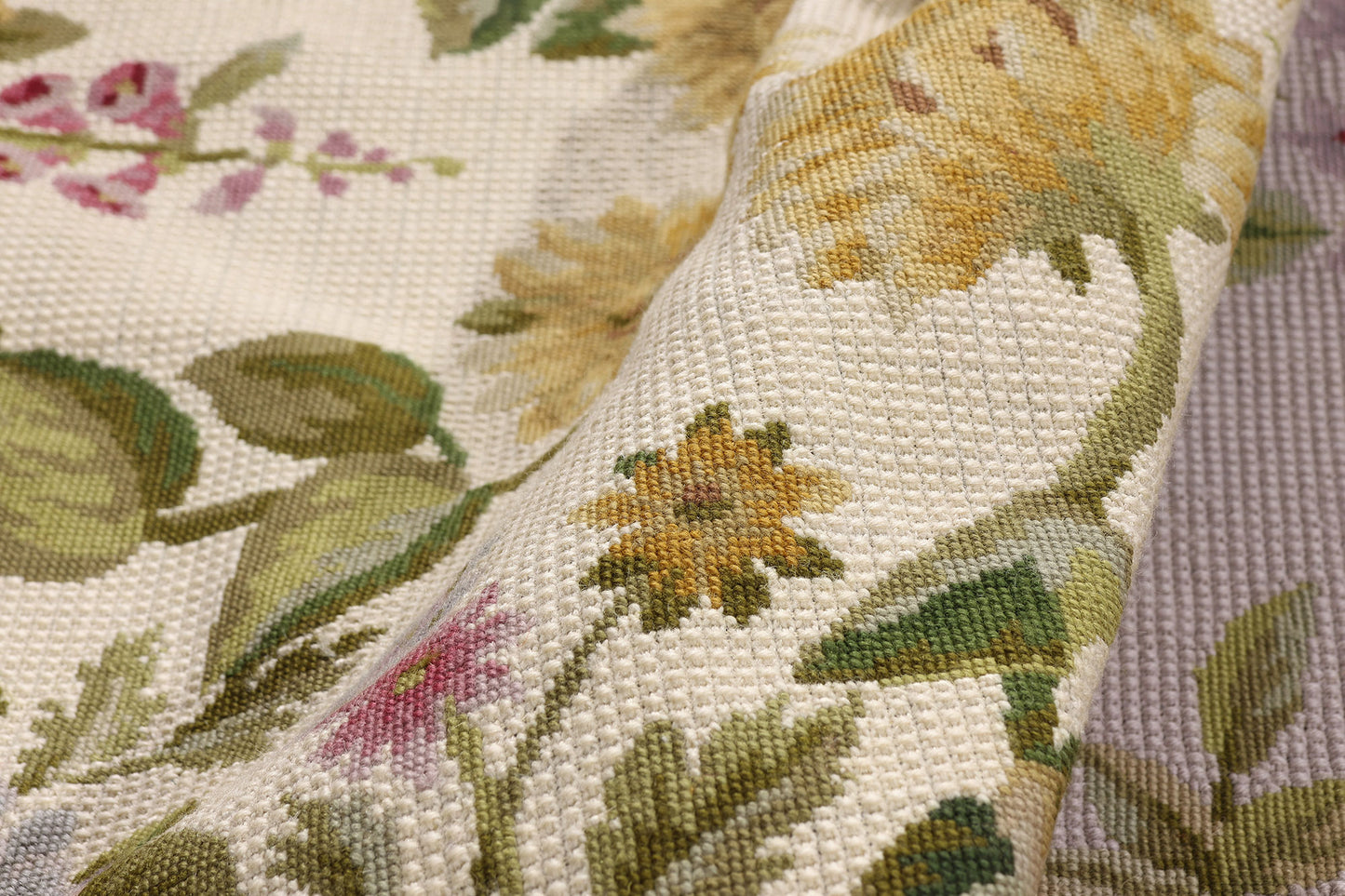 4 x 6 - Ivory Vintage Chinese Needlepoint Rug - 79492