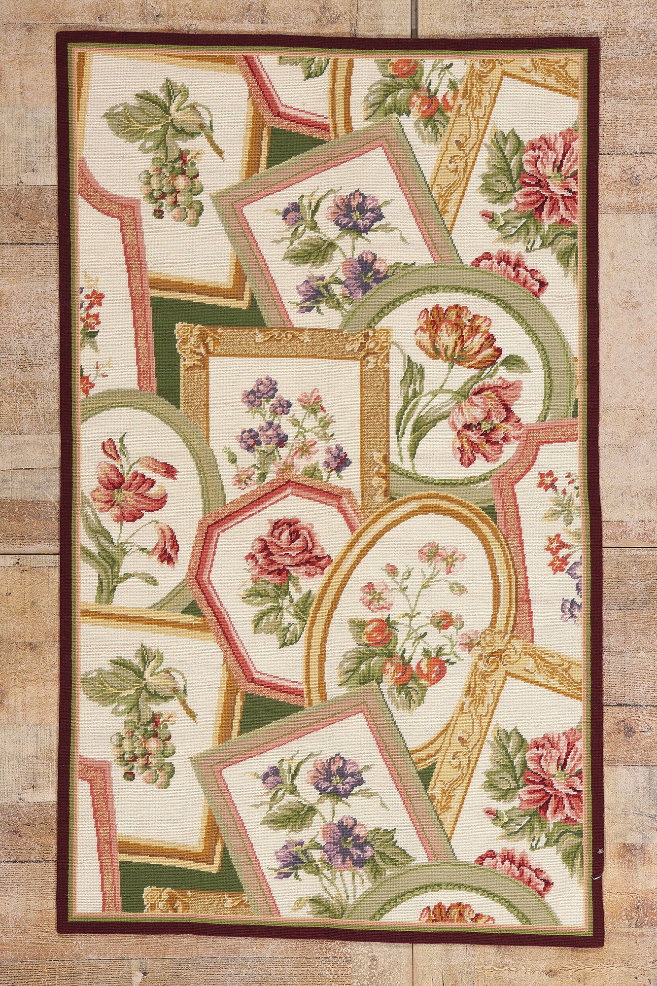 3 x 5 - Ivory Vintage Chinese Needlepoint Rug - 79493