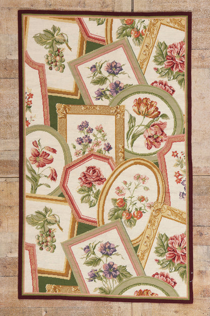 3 x 5 - Ivory Vintage Chinese Needlepoint Rug - 79493