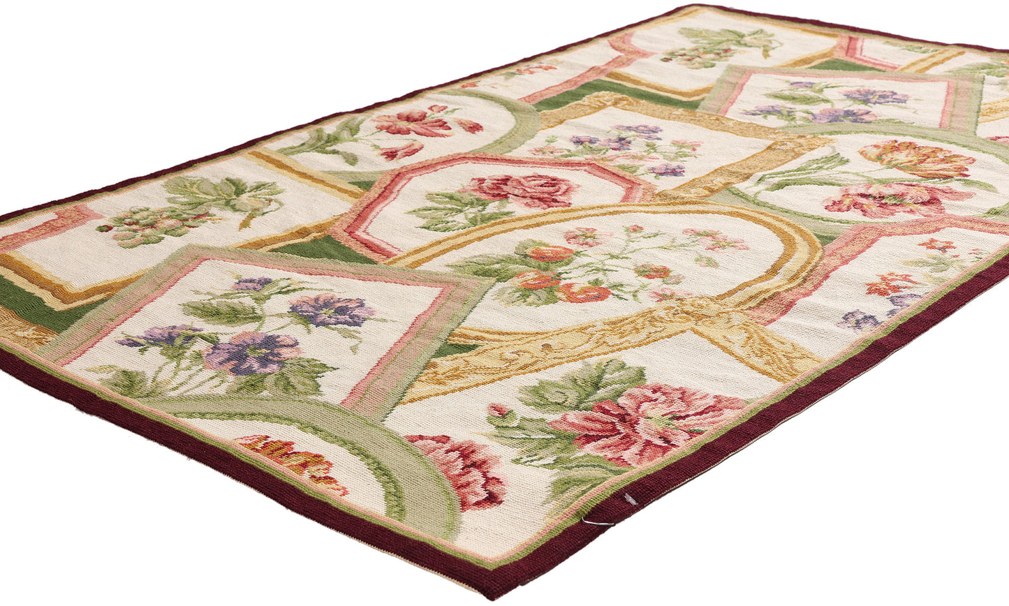 3 x 5 - Ivory Vintage Chinese Needlepoint Rug - 79493