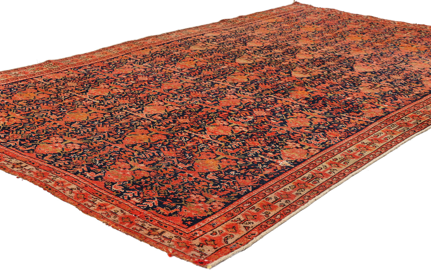 4 x 6 - Navy Blue Antique Persian Senneh Rug - 79500