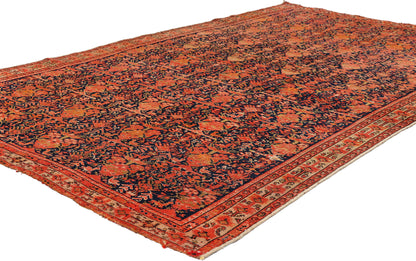 4 x 6 - Navy Blue Antique Persian Senneh Rug - 79500