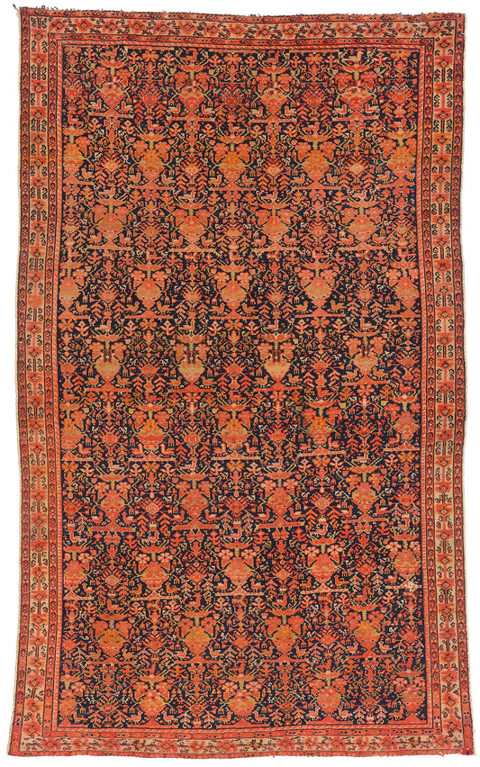 4 x 6 - Navy Blue Antique Persian Senneh Rug - 79500