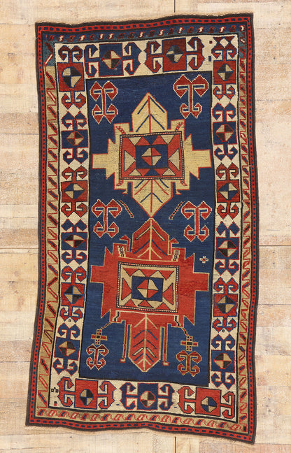 3 x 6 - Navy Blue Antique Kazak Rug - 79502