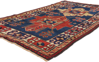 3 x 6 - Navy Blue Antique Kazak Rug - 79502