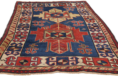 3 x 6 - Navy Blue Antique Kazak Rug - 79502
