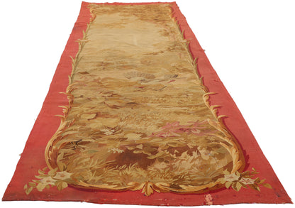 3 x 11 - Gold Antique French Aubusson Tapestry - 79504