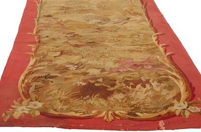 3 x 11 - Gold Antique French Aubusson Tapestry - 79504