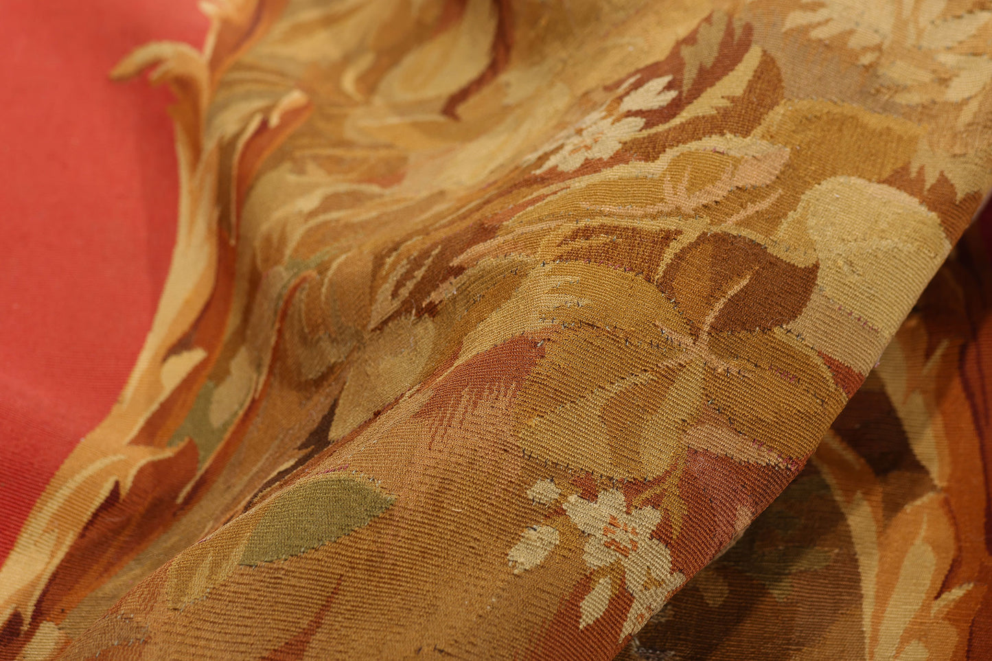 3 x 11 - Gold Antique French Aubusson Tapestry - 79504