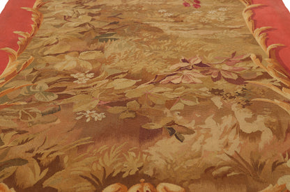 3 x 11 - Gold Antique French Aubusson Tapestry - 79505