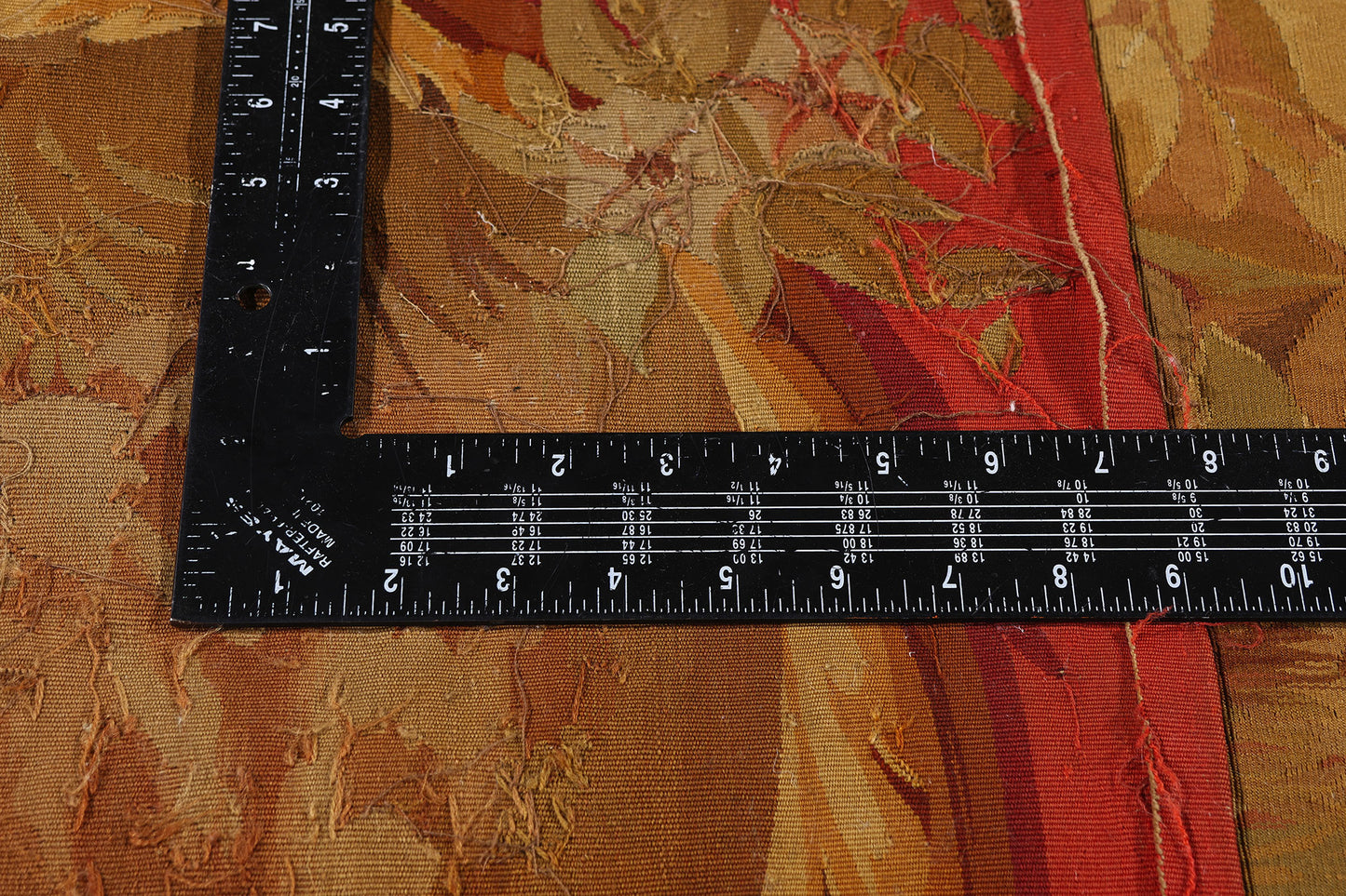 3 x 11 - Gold Antique French Aubusson Tapestry - 79506