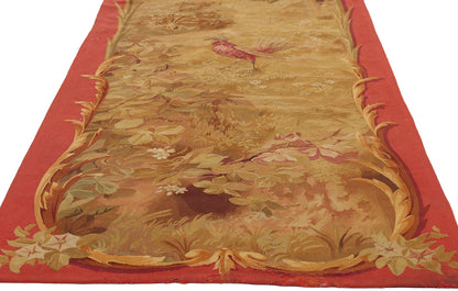 3 x 11 - Gold Antique French Aubusson Tapestry - 79506
