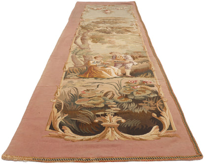 2 x 11 - Pink Antique French Aubusson Tapestry - 79507