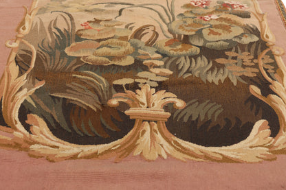 2 x 11 - Pink Antique French Aubusson Tapestry - 79507