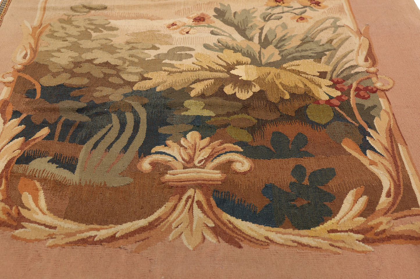 2 x 11 - Pink Antique French Aubusson Tapestry - 79509