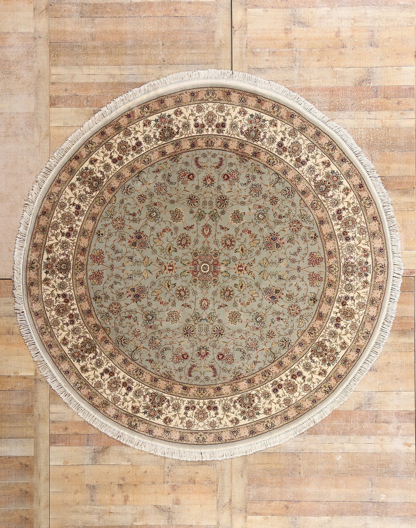 8 x 8 - Gray Vintage Chinese Tabriz Rug - 79511