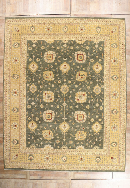 12 x 15 - Green Vintage Pakistani Oushak Rug - 79512