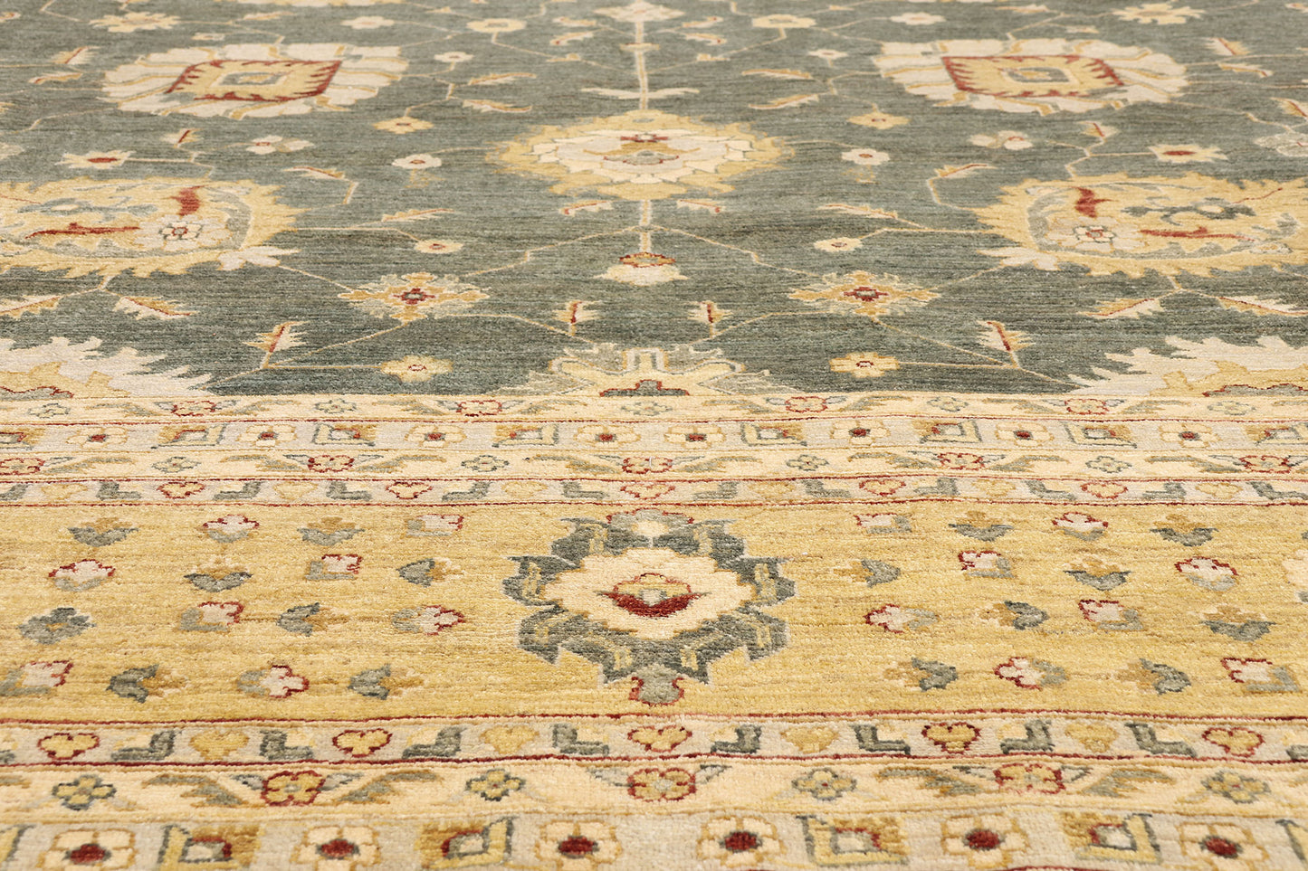 12 x 15 - Green Vintage Pakistani Oushak Rug - 79512