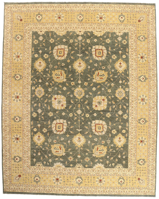 12 x 15 - Green Vintage Pakistani Oushak Rug - 79512