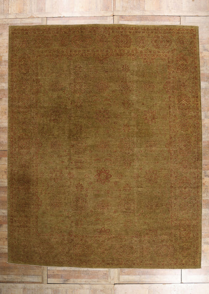 12 x 15 - Green Vintage Pakistani Oushak Rug - 79514