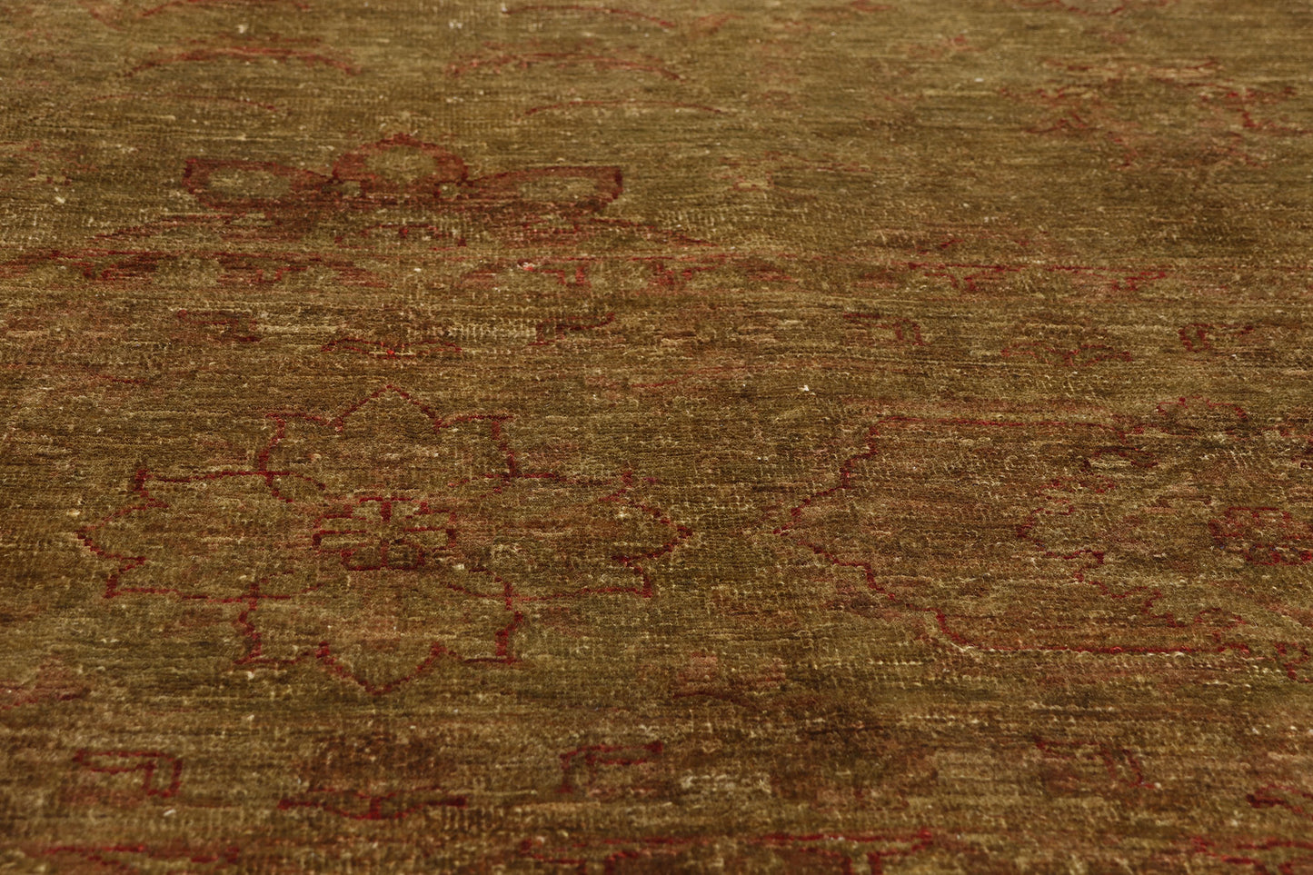 12 x 15 - Green Vintage Pakistani Oushak Rug - 79514