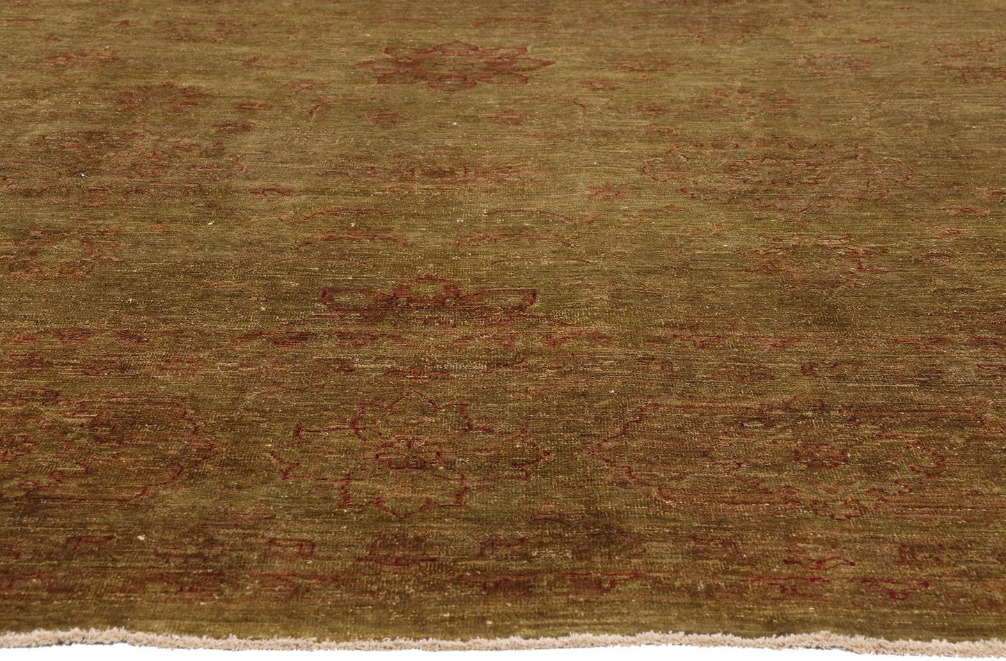 12 x 15 - Green Vintage Pakistani Oushak Rug - 79514