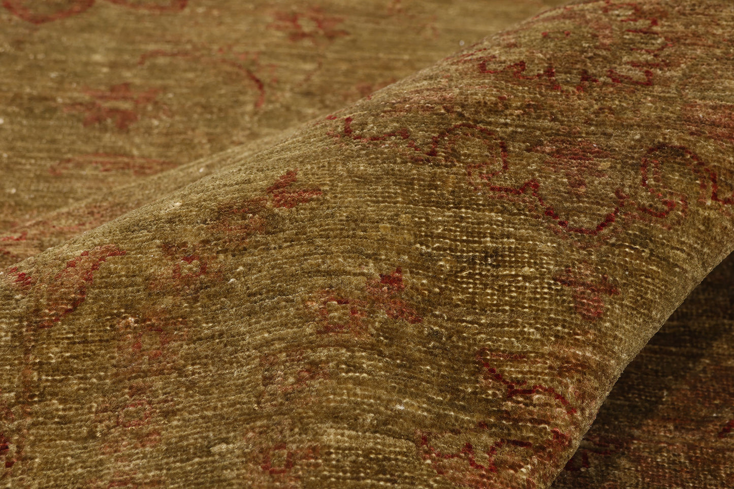 12 x 15 - Green Vintage Pakistani Oushak Rug - 79514