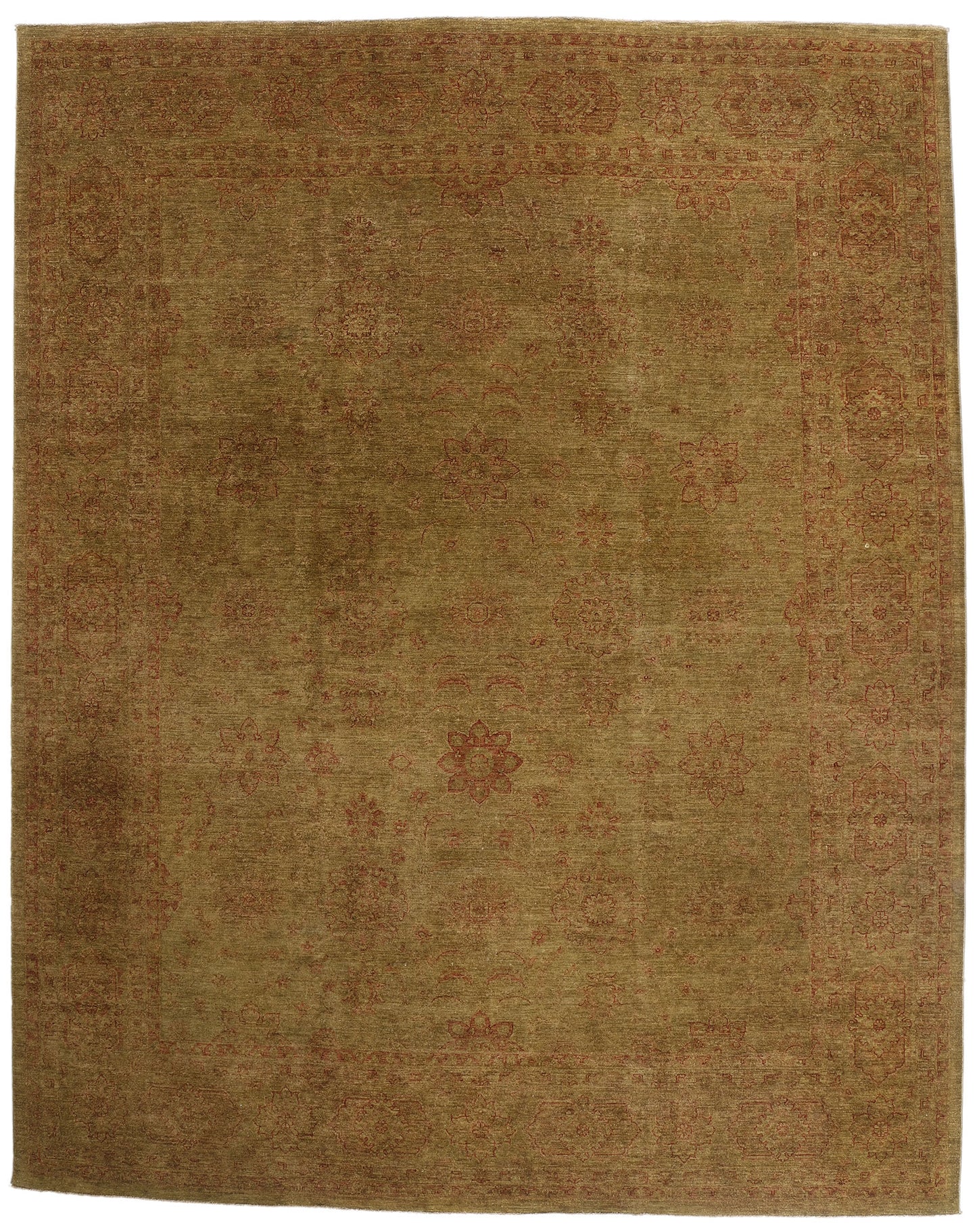 12 x 15 - Green Vintage Pakistani Oushak Rug - 79514