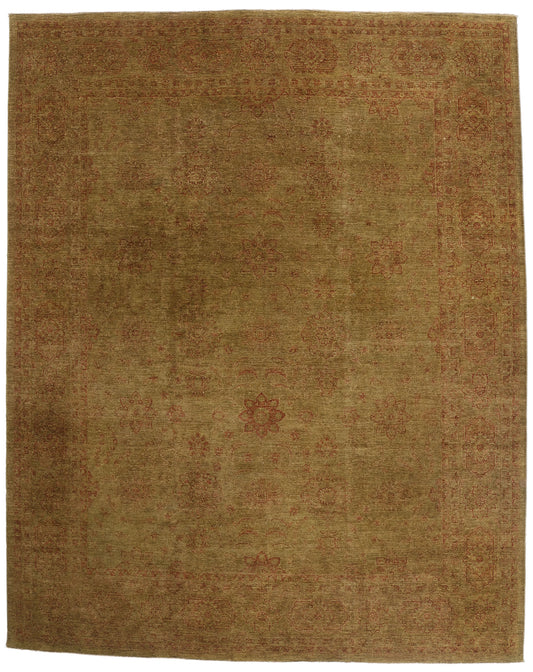 12 x 15 - Green Vintage Pakistani Oushak Rug - 79514