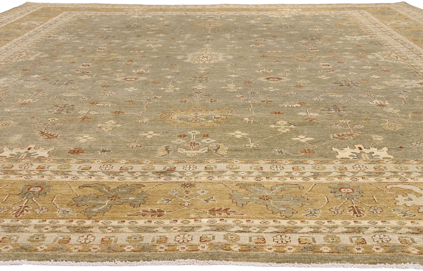12 x 15 - Taupe Vintage Pakistani Oushak Rug - 79515