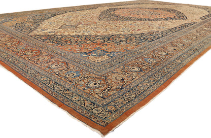 11 x 19 - Beige Vintage Tabriz Rug - 79521