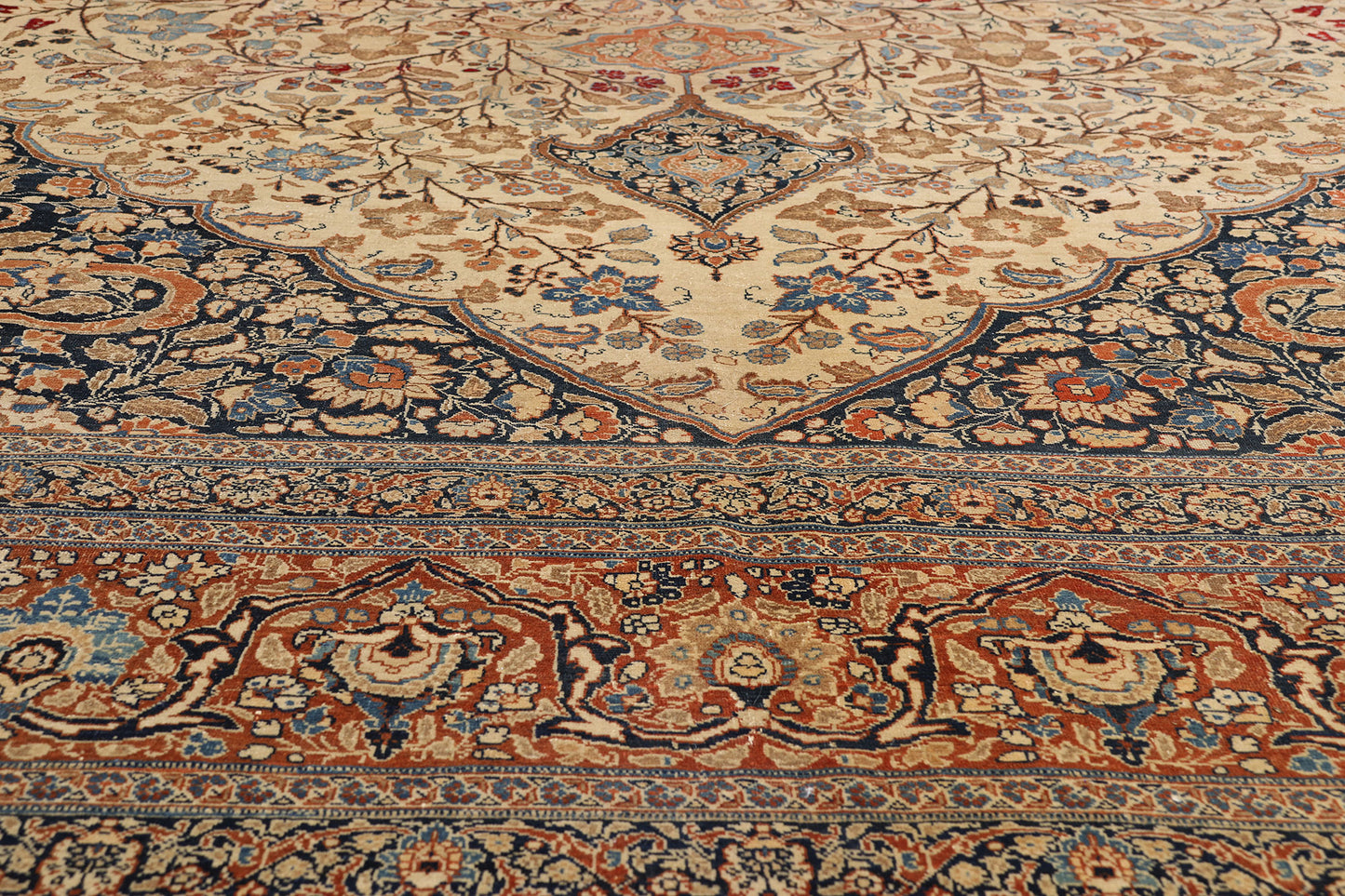 11 x 19 - Beige Vintage Tabriz Rug - 79521