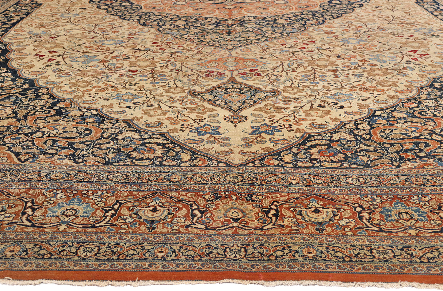 11 x 19 - Beige Vintage Tabriz Rug - 79521