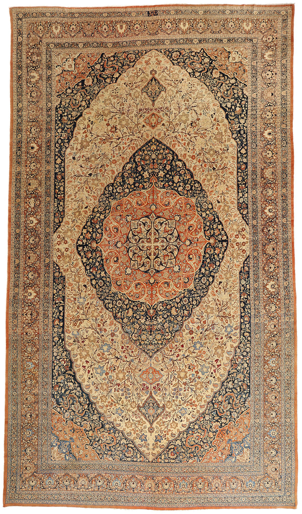 11 x 19 - Beige Vintage Tabriz Rug - 79521