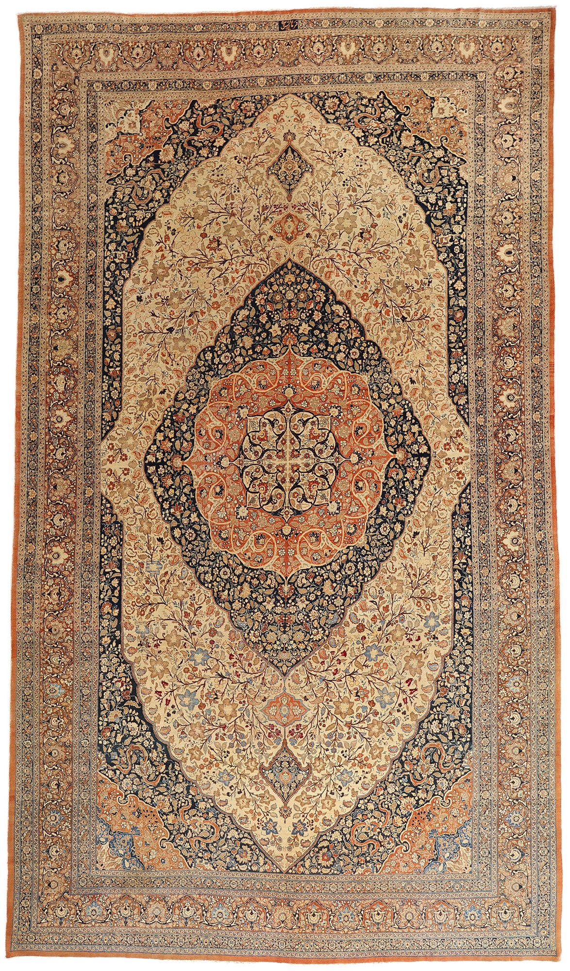 11 x 19 - Beige Vintage Tabriz Rug - 79521