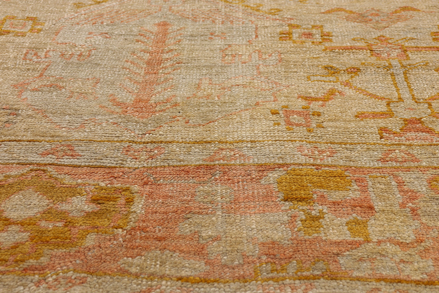 10 x 13 - Beige Antique Oushak Rug - 79525