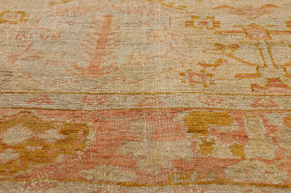10 x 13 - Beige Antique Oushak Rug - 79525