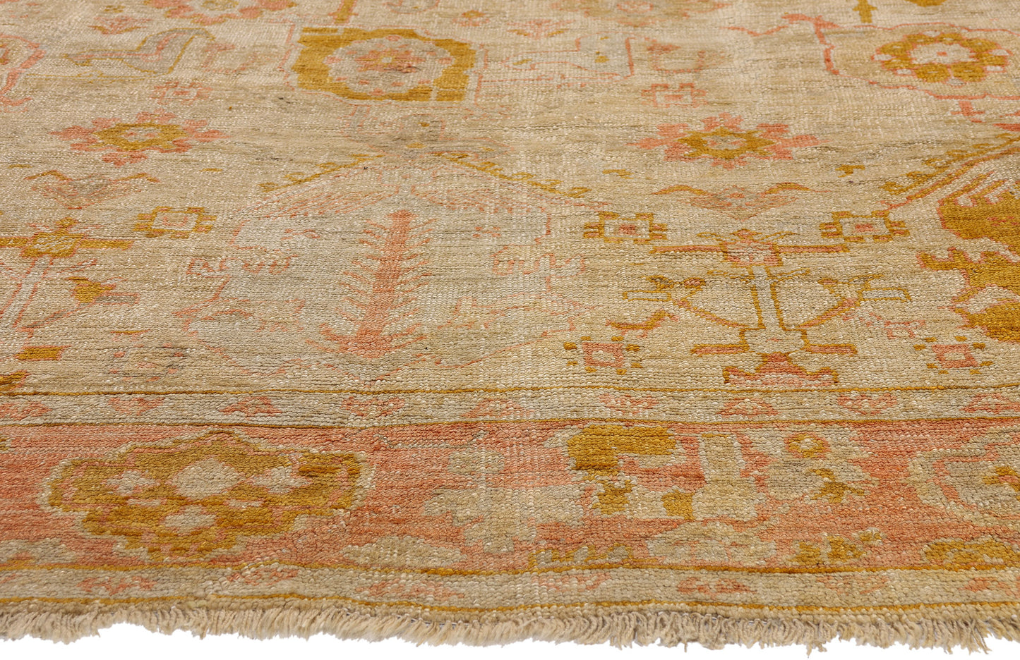 10 x 13 - Beige Antique Oushak Rug - 79525