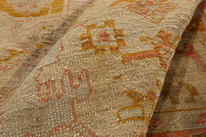 10 x 13 - Beige Antique Oushak Rug - 79525