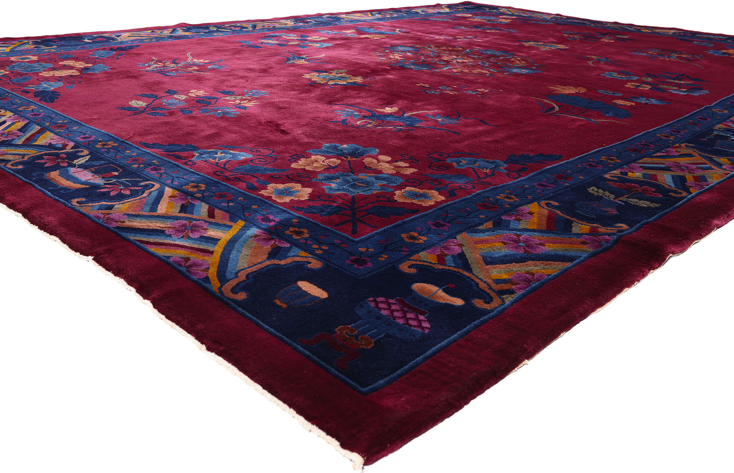 11 x 15 - Burgundy Antique Art Deco Rug - 79527