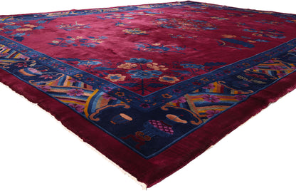 11 x 15 - Burgundy Antique Art Deco Rug - 79527