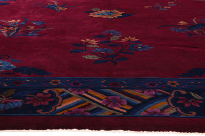 11 x 15 - Burgundy Antique Art Deco Rug - 79527