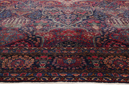 11 x 17 - Navy Blue Antique Persian Kerman Rug - 79530