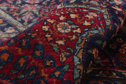 11 x 17 - Navy Blue Antique Persian Kerman Rug - 79530