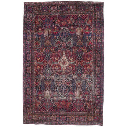 11 x 17 - Navy Blue Antique Persian Kerman Rug - 79530