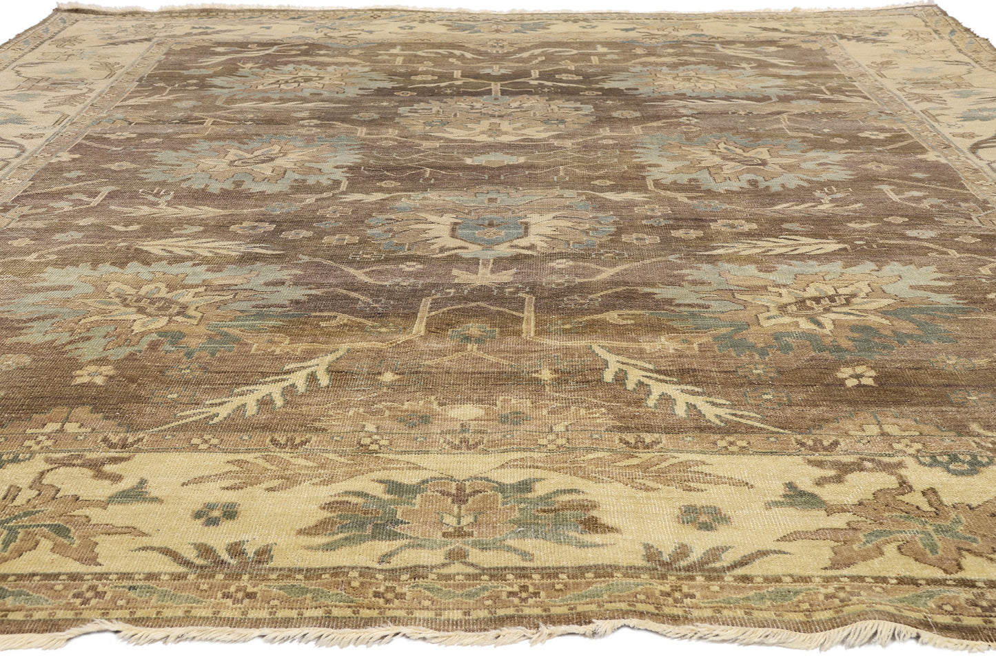 9 x 12 - Taupe Vintage Oushak Rug - 79531