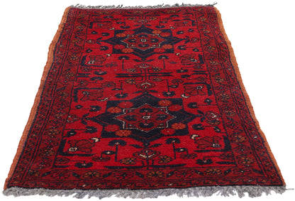 2 x 3 - Red Vintage Persian Turkoman Rug - 79532