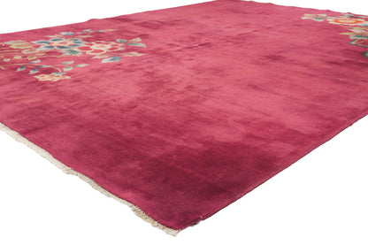 9 x 11 - Red Antique Chinese Art Deco Rug - 79534