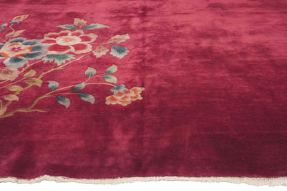 9 x 11 - Red Antique Chinese Art Deco Rug - 79534