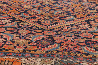 7 x 19 - Navy Blue Antique Persian Malayer Rug - 79536